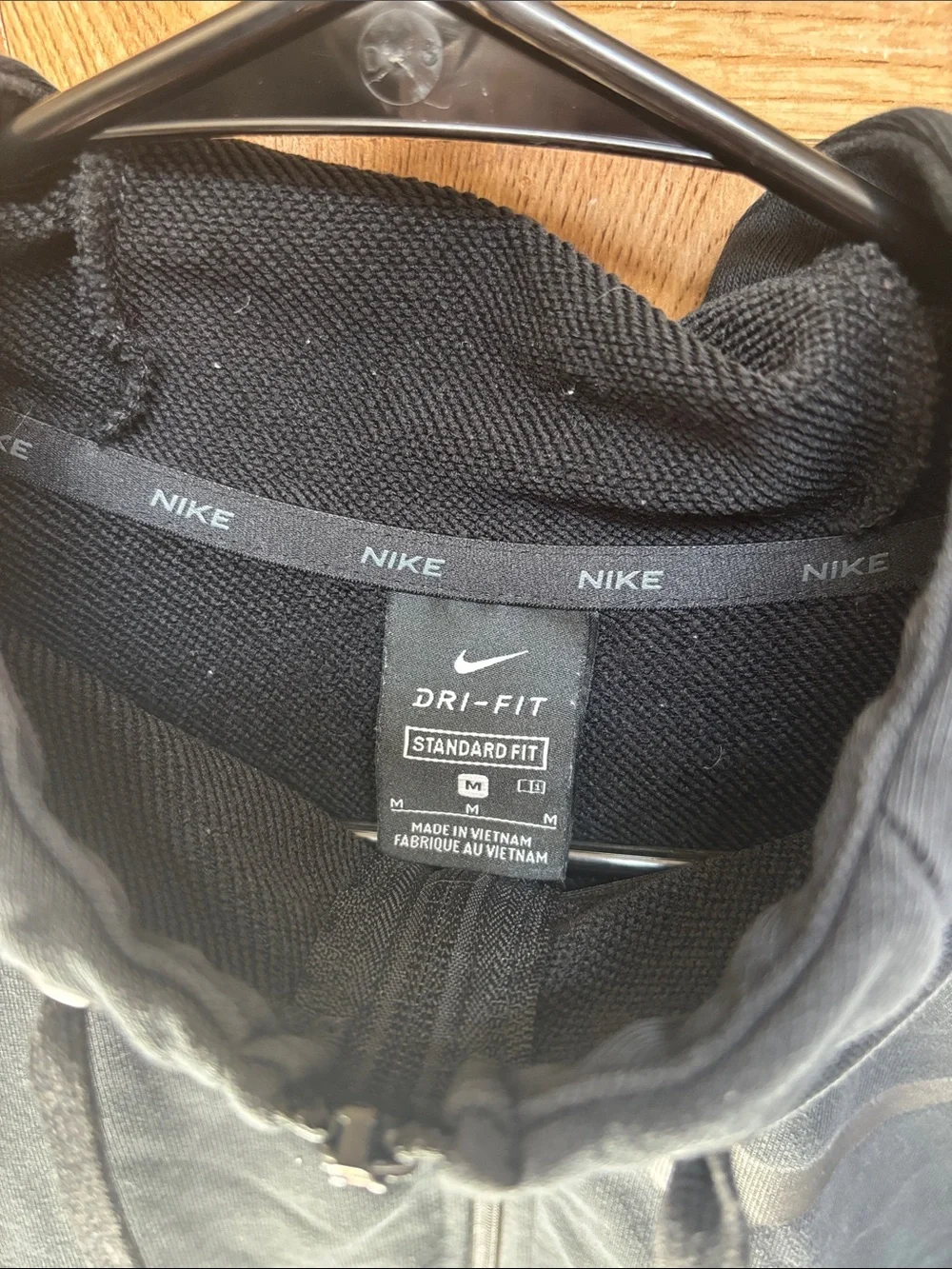 Nike Dri-FIT Full-Zip Black Hoodie Mens Size Medium